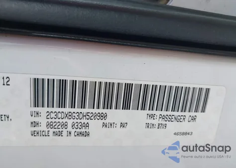 2013 Dodge Charger Se из США, поврежденный, VIN 2C3CDXBG3DH520980